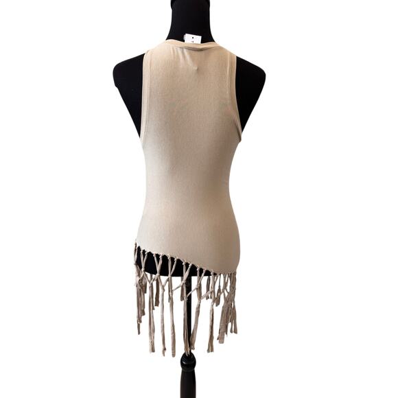 New TOPSHOP NORDSTROM Women's Stone Macrame Style Tank Top Size 4-6 - Picture 6 of 9